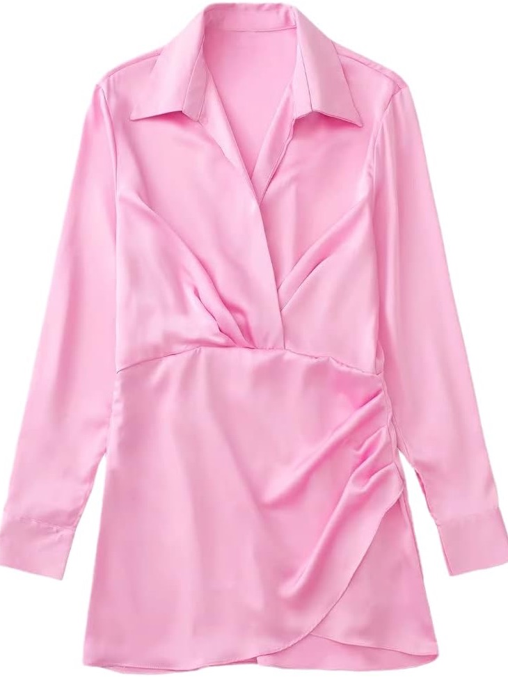 Nwt - Pink Satin Mini Dress